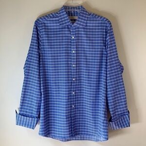 NWOT Michael Kors Men’s 16.5/34-35 Spread Collar Plaid Shirt.